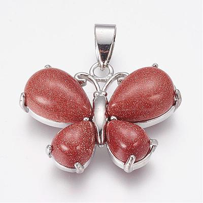 Natural & Synthetic Mixed Stone Pendants G-G651-B-1