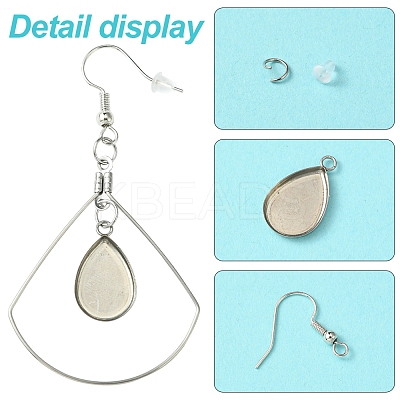 DIY Triangle & Fan 304 Stainless Steel Dangle Earring Making Kits DIY-FS0007-85-1