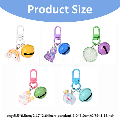 5Pcs Resin Pendant Decorations HJEW-YW00174-01-1