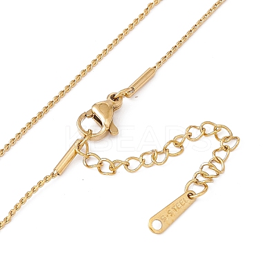 Heart Pendant Necklace with Twist Rope Chains X-NJEW-G074-45G-1