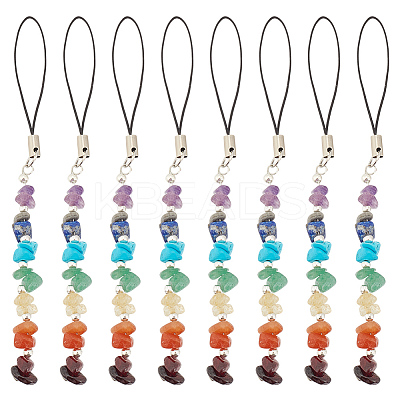 8Pcs Natural & Synthetic Gemstone Mobile Straps HJEW-MA00009-1