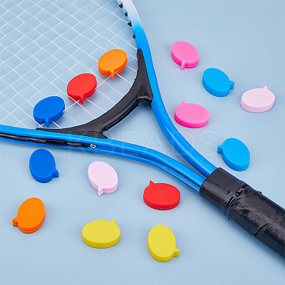 14Pcs 7 Colors Speech Bubble Silicone Tennis Racquet Dampener AJEW-FH0004-58-1