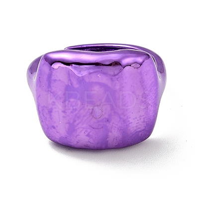 Brass Rectangle Signet Adjustable Ring for Women RJEW-G254-01B-1