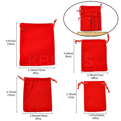 30Pcs Rectangle Velvet Pouches TP-FS0001-02D-1