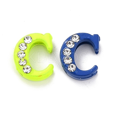 Spray Painted Zinc Alloy Slide Charms ALRI-WH0005-13C-1
