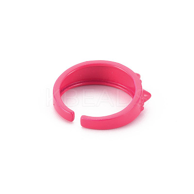 Spray Painted Brass Cuff Rings RJEW-S045-108-NR-1
