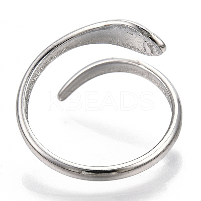 Non-Tarnish 304 Stainless Steel Snake Cuff Ring LS-RJEW-N038-113P-1