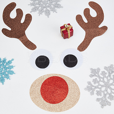 3Sets Christmas Theme Felt Cloth Cartoon Door Sticker Sets DIY-DR0001-67-1