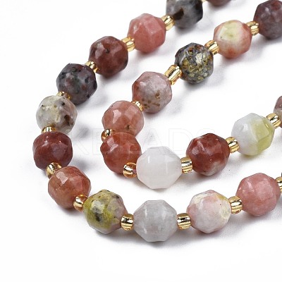 Natural Plum Blossom Jasper Beads Strands G-N326-100-04-1