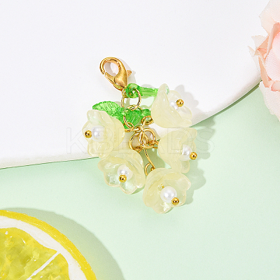 Glass & Acrylic Pendant Decorations HJEW-YW00052-05-1