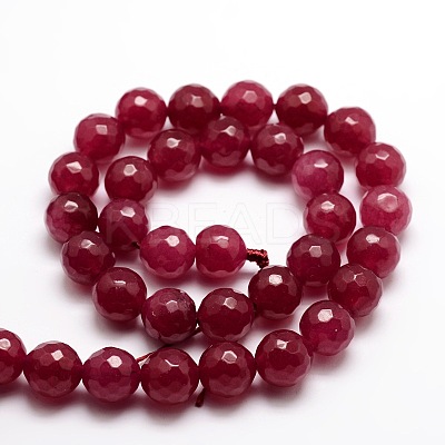 Dyed Natural White Jade Round Beads Strands G-E313-8mm-05-1