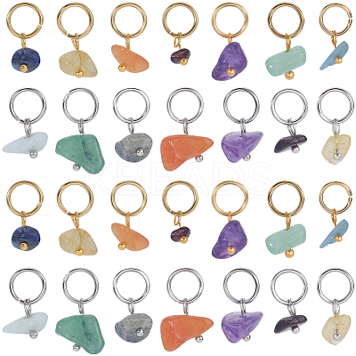 126Pcs 14 Styles Natural Stone Chip Charms FIND-BBC0004-61-1