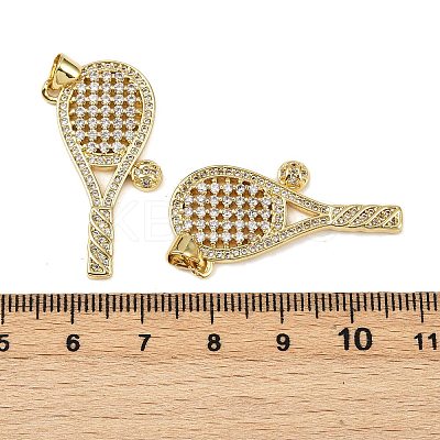 Brass Micro Pave Cubic Zirconia Pendants KK-S526-10G-C-1