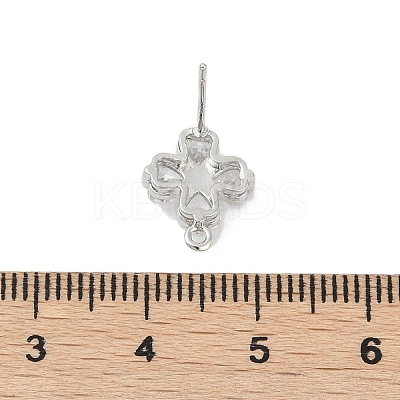 Brass Micro Pave Cubic Zirconia Stud Earring Findings KK-Z094-07P-1