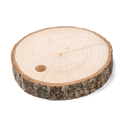 Flat Round Wood Big Pendant Decorations WOOD-F010-02-1
