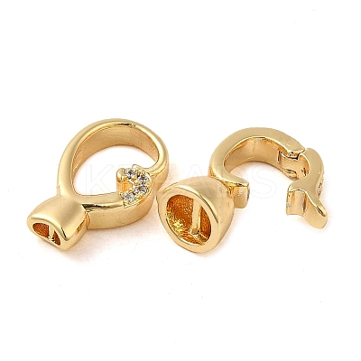 Brass Micro Pave Clear Cubic Zirconia Fold Over Clasps KK-M270-06G-1