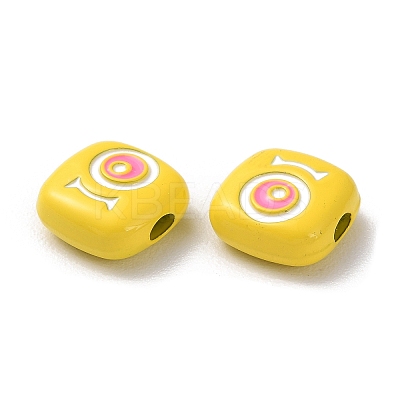 Spray Painted Alloy Enamel Beads PALLOY-M215-15G-1