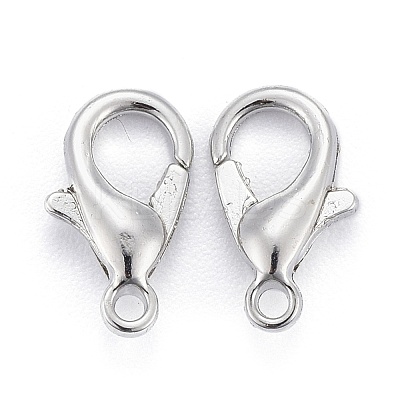 Platinum Plated Zinc Alloy Lobster Claw Clasps X-E103-P-NF-1