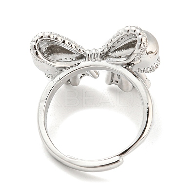 Brass Micro Pave Cubic Zirconia Adjustable Rings RJEW-E091-02P-1