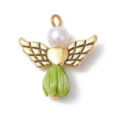 Resin Imitation Pearl Pendants PALLOY-JF02565-07-1