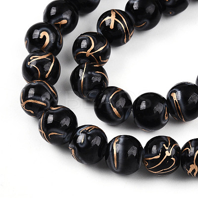 Baking Paint Glass Beads Strands DGLA-N010-10mm-10-1