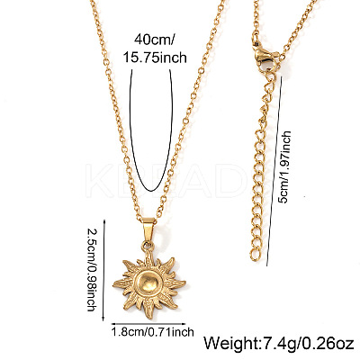 Vintage 306 Stainless Steel Sun Pendant Necklaces for Women IP0295-1