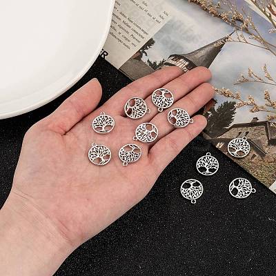 Eco-Friendly Rack Plating Brass Tree of Life Pendants LS-X-KK-I606-42P-NR-1