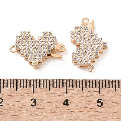 Brass Micro Pave Clear Cubic Zirconia Hook and S-Hook Clasps KK-S388-05G-1