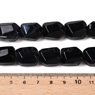 Natural Black Agate(Dyed & Heated) Beads Strands G-N342-148C-1