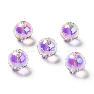 Two Tone UV Plating Rainbow Iridescent Acrylic Beads TACR-D010-03A-07-1