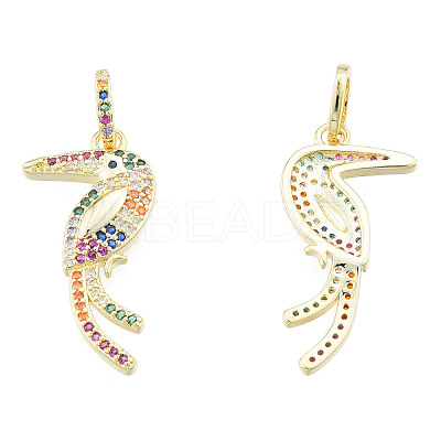 Brass Micro Pave Colorful Cubic Zirconia Pendants ZIRC-N039-259-1