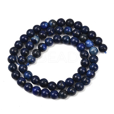 16 inch Grade A Round Dyed Natural Lapis Lazuli Beads Strand GSR6mmC123-1