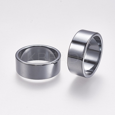 Non-magnetic Synthetic Hematite Rings RJEW-K223-01-22mm-1