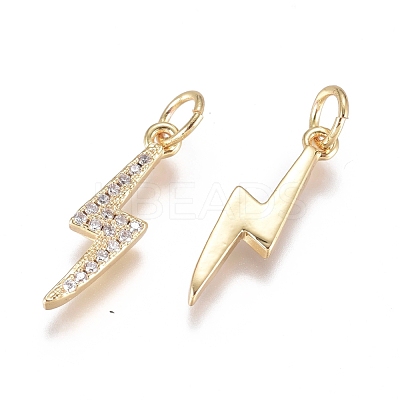Brass Micro Pave Cubic Zirconia Pendants ZIRC-G168-15G-1
