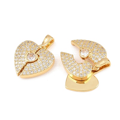 Brass Micro Pave Cubic Zirconia Openable Pendants KK-Z140-30G-02-1
