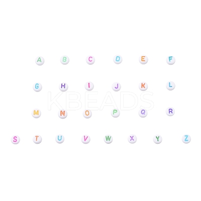 Alphabet Acrylic Beads OACR-X0006-21-1