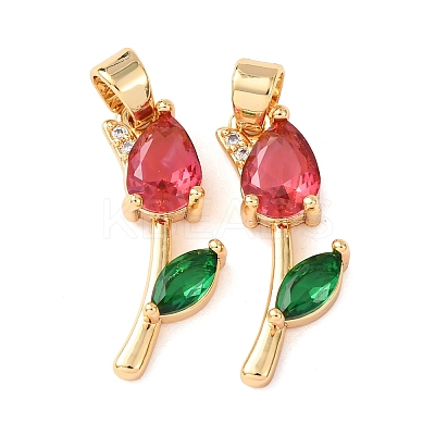 Brass Micro Pave Cubic Zirconia Pendants KK-A284-13G-01-1