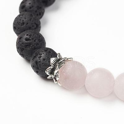 Natural Gemstone Charm Bracelets BJEW-JB03252-1
