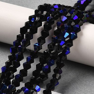 Transparent Electroplate Glass Beads Strands LS-GLAA-F029-3mm-D02-1
