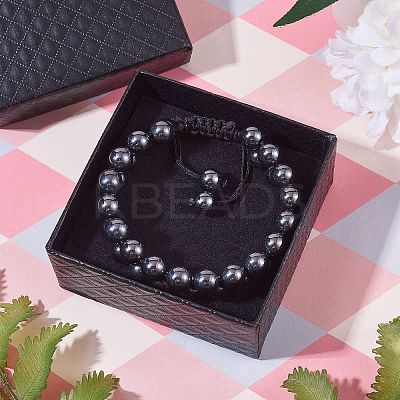 Synthetic Hematite Braided Bead Bracelet BJEW-SW00001-18-1