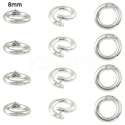 10Pcs Brass Locking Jump Rings KK-YW0003-96B-P-1
