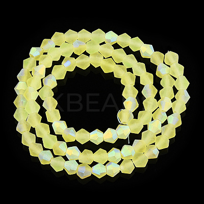 Imitate Austrian Crystal Bicone Frosted Glass Beads Strands EGLA-A039-T3mm-MB21-1