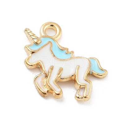 Light Gold Plated Alloy Enamel Pendants X-ENAM-M219-08KCG-04-1