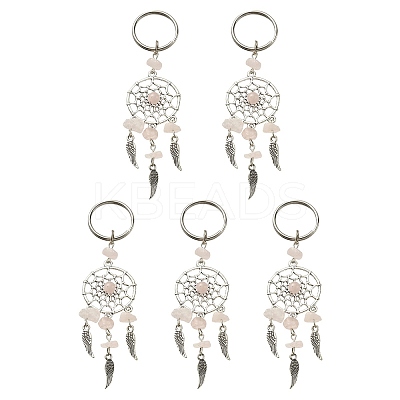 Natural Chip Rose Quartz Keychain KEYC-YW0001-01-1