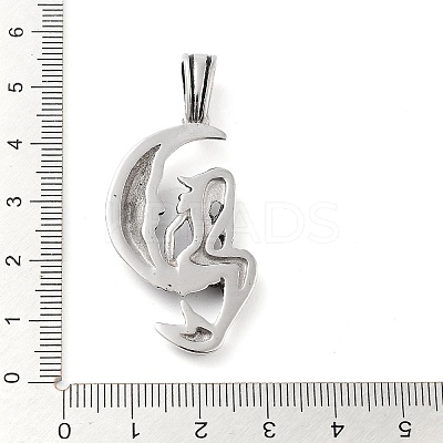 304 Stainless Steel Big Pendants STAS-R225-09AS-1