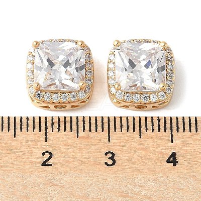Brass Micro Pave Cubic Zirconia Beads KK-A253-20G-04-1