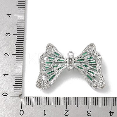 Brass Micro Pave Cubic Zirconia Pendants with Glass KK-U052-27P-02-1