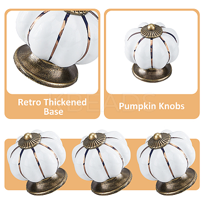 Porcelain Door Drawer Pull Handles PORC-WH0015-09AB-1