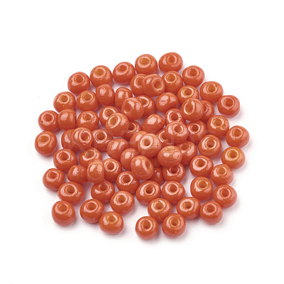 FGB 6/0 Baking Paint Glass Seed Beads SEED-Q025-4mm-N22-1