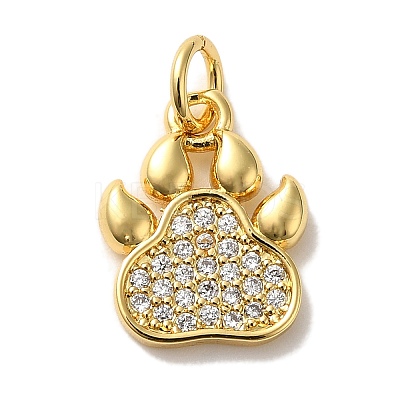 Rack Plating Brass Micro Pave Cubic  Zirconia Pendants KK-U027-16G-1